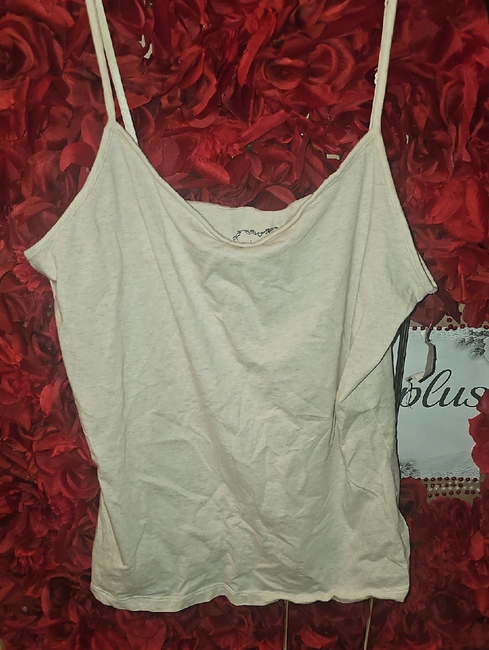 Maison Jules NWT Light Cream Spaghetti-Strap Camisole Tank Size Xlarge
